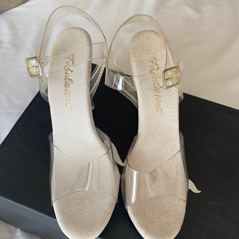 Fabulicious 3 Inch Clear Heels w/Straps